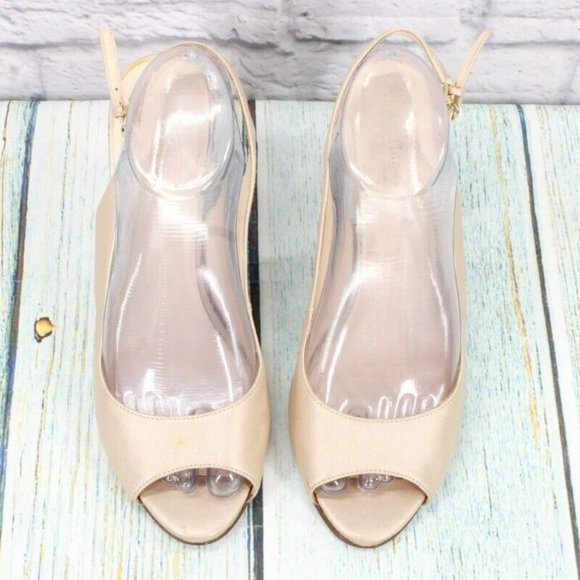 Cole Haan Cream Leather Peep Toe High Stilettos Pump Shoes Size 8.5 B - Picture 5 of 9